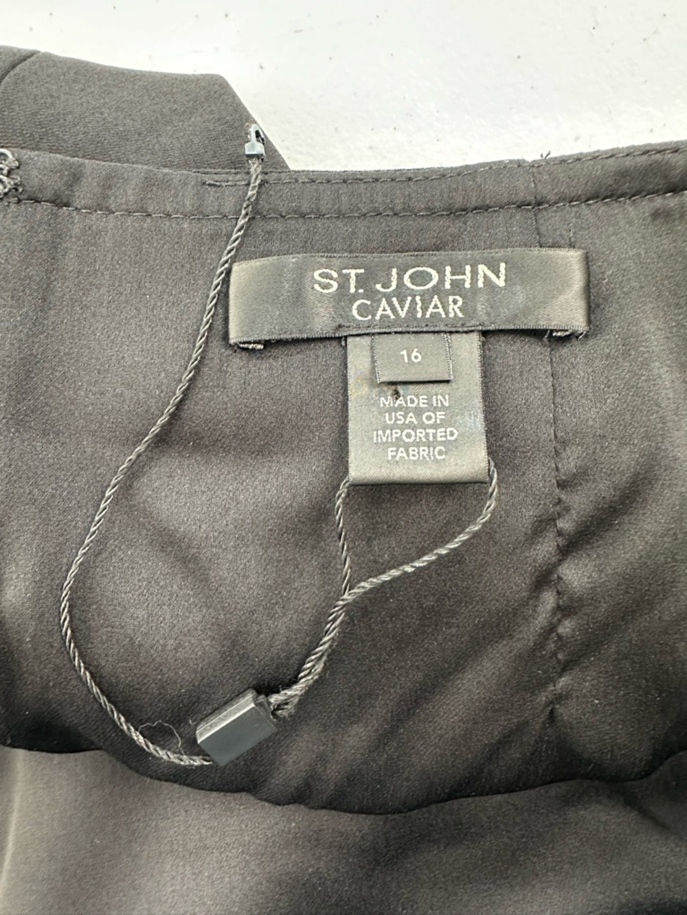 St John Caviar Straight Tailored Black Skirt Silk Lined Career Classic Luxury 16 - Picture 3 of 12